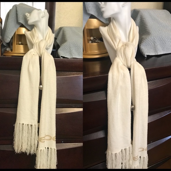Bebe White Scarf - Picture 1 of 5